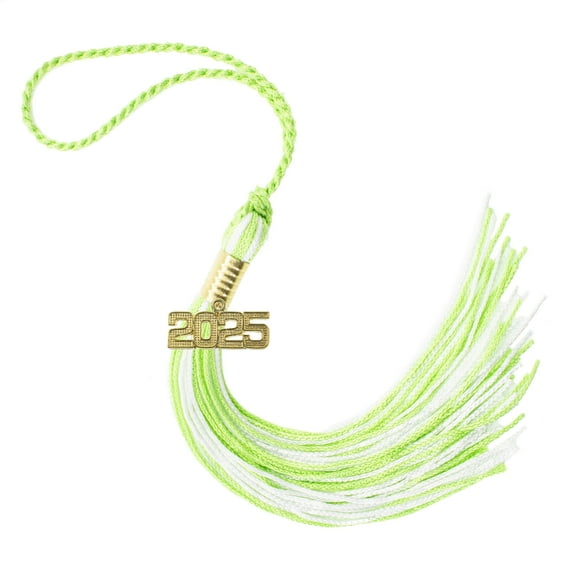 Graduation Tassel 2025 LIME/WHITE- Tassel Depot Brand