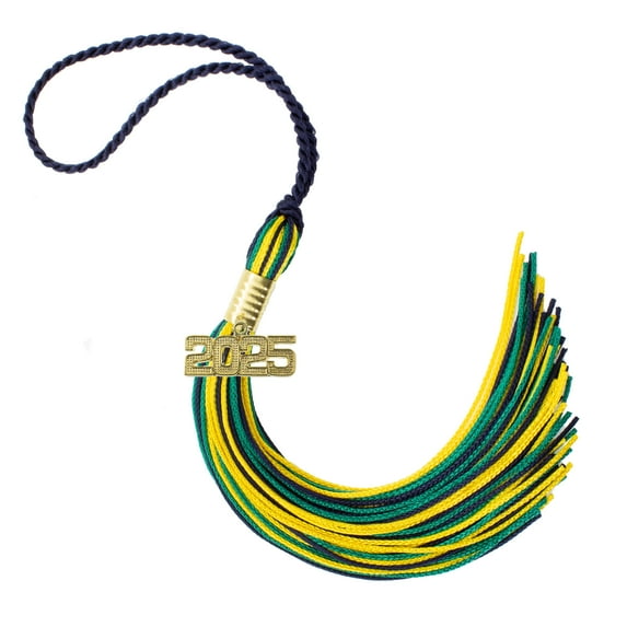 Graduation Tassel 2025 NAVY/DKGREEN/GOLD- Tassel Depot Brand