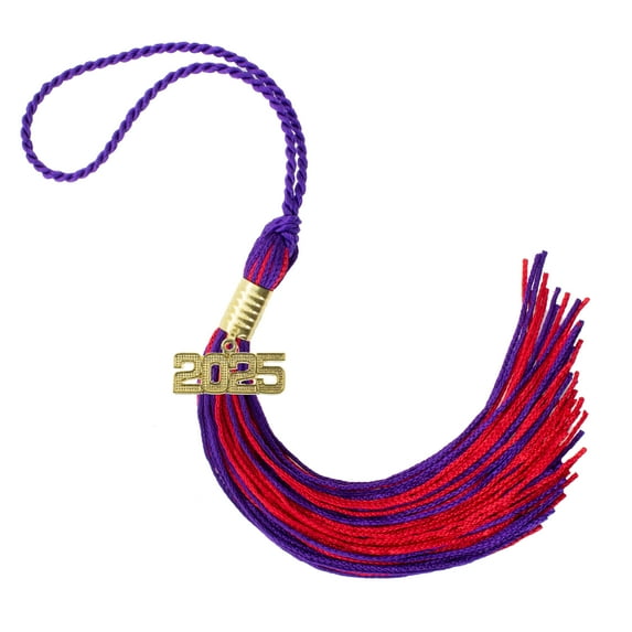 Graduation Tassel 2025 PURPLE/RED- Tassel Depot Brand