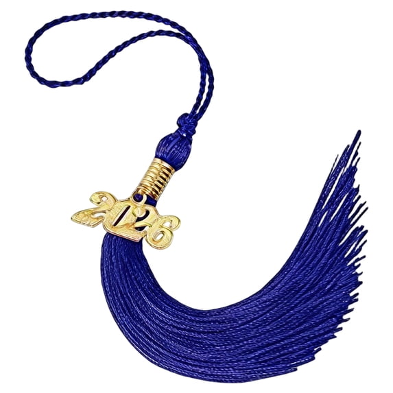 Graduation Tassel, Sapphire Blue Tassel for Graduation Cap with Year Gold Charm for Graduation Ceremony Tassel Accessories
