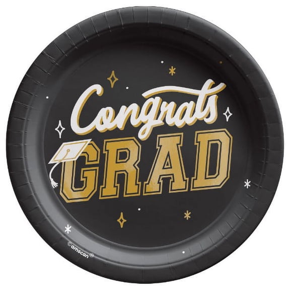 Graduation 'The Best Is Yet To Come' Small Metallic Paper Plates (8ct)