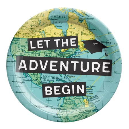Graduation 'The World Awaits' Small Paper Plates (18ct)