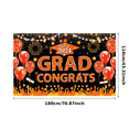 thumbnail image 1 of Graduation Theme 2024 Banner Orange Balloons Congrats Backdrop for Graduation Celebration Party Decor Ceremony, 1 of 7