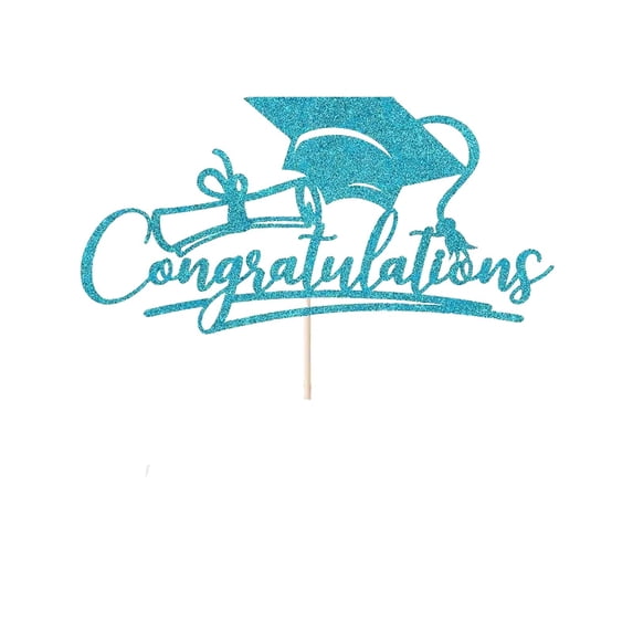 Graduation Theme Party Cake Decorations Supplies,2026 Graduation Cake Topper,Congratulations Cake Topper,Class Of 2026 Cake Topper,Graduation Party Supplies,Congrats Grad Cake Decor,Light Blue,1Pcs