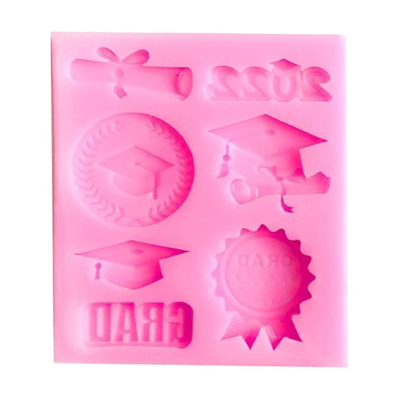 Graduation Theme Silicone Chocolate Mold Feather Pen Medal Diploma Cap Shape Baking Fondant Mould for Cake Decorating Tools