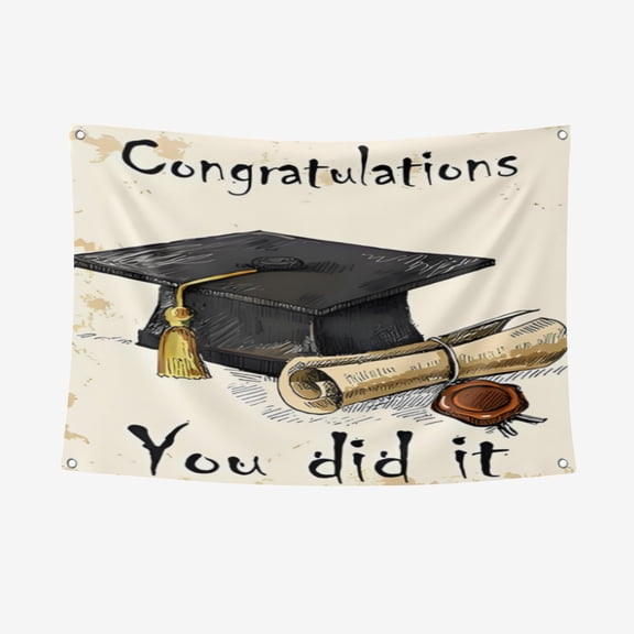 Graduation Thickened Polyester Background Cloth - Heat Transfer Printing HD non-Fading Indoor And Outdoor Wear-Resistant Decorative Cloth 35.4*59IN/90*150CM