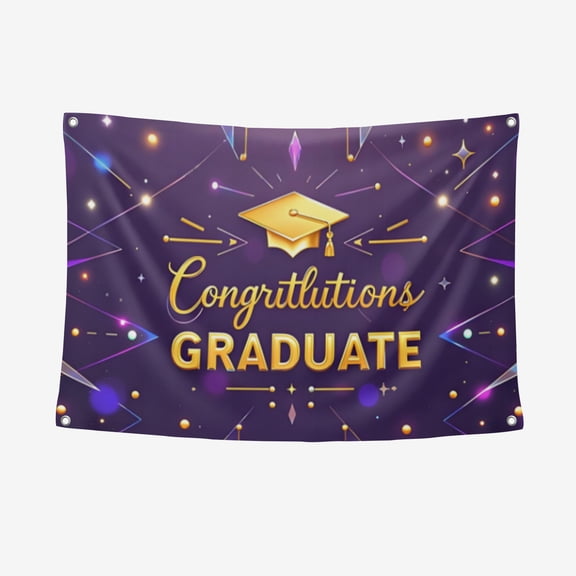 Graduation Thickened Polyester Background Cloth - Heat Transfer Printing HD non-Fading Indoor And Outdoor Wear-Resistant Decorative Cloth 35.4*59IN/90*150CM