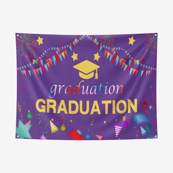 Graduation Thickened Polyester Background Cloth - Heat Transfer Printing HD non-Fading Indoor And Outdoor Wear-Resistant Decorative Cloth 60.2*78.7IN / 153*200CM
