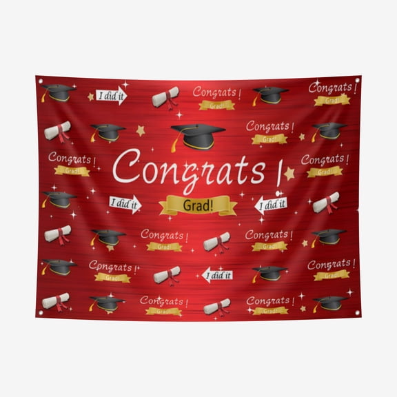 Graduation Thickened Polyester Background Cloth - Heat Transfer Printing HD non-Fading Indoor And Outdoor Wear-Resistant Decorative Cloth 60.2*78.7IN / 153*200CM