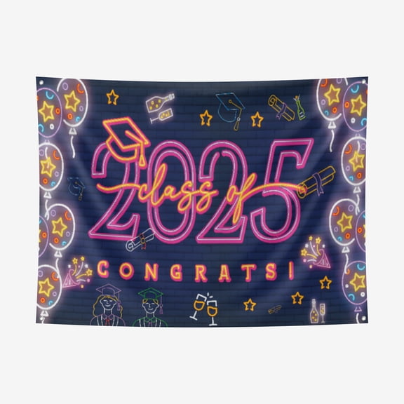 Graduation Thickened Polyester Background Cloth - Heat Transfer Printing HD non-Fading Indoor And Outdoor Wear-Resistant Decorative Cloth 60.2*78.7IN / 153*200CM