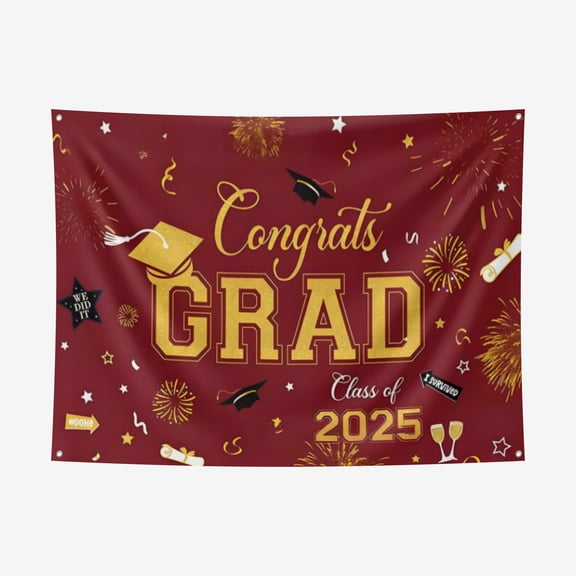 Graduation Thickened Polyester Background Cloth - Heat Transfer Printing HD non-Fading Indoor And Outdoor Wear-Resistant Decorative Cloth 60.2*78.7IN / 153*200CM