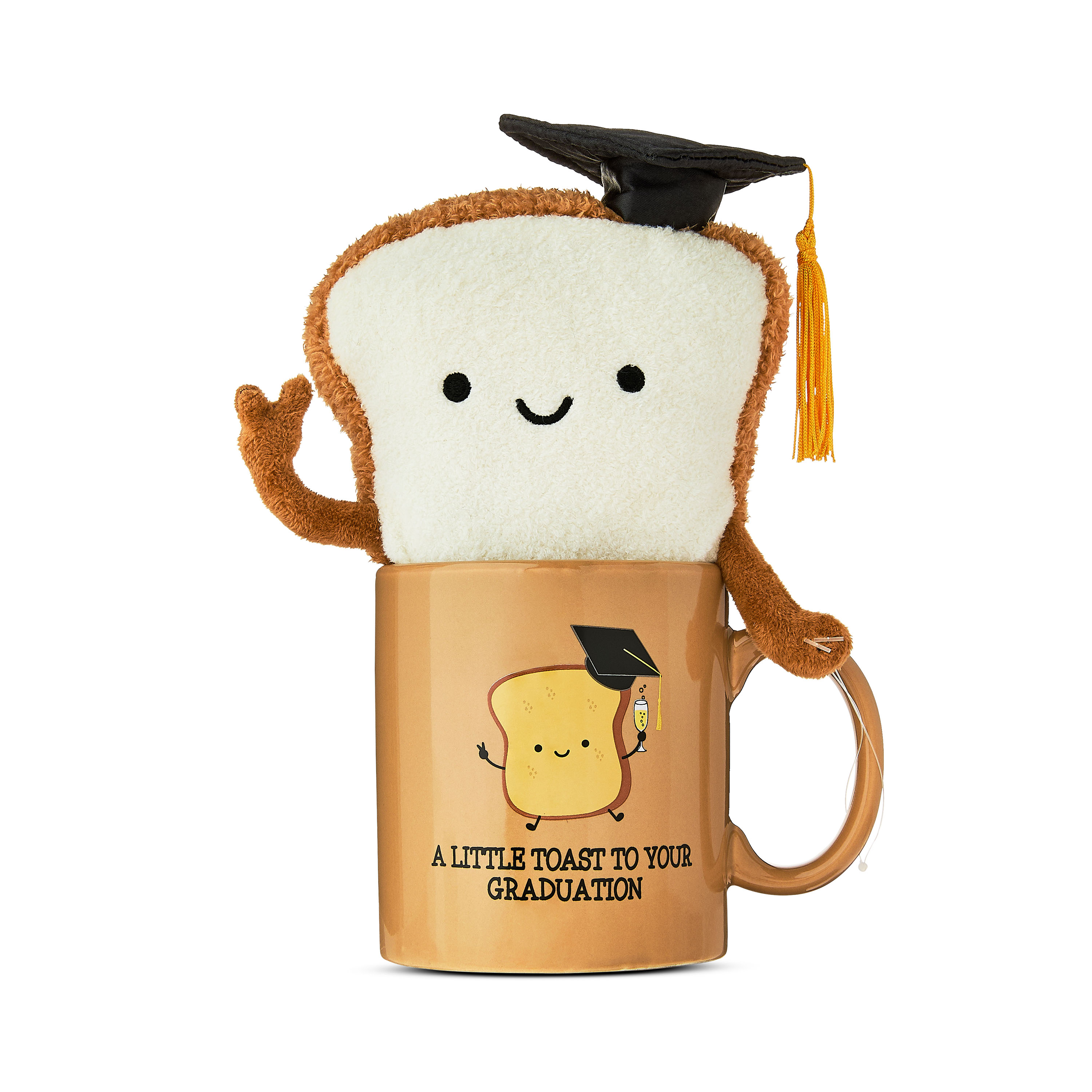 Graduation Brown Toast Plush and Toast to Graduation Mug, 10", by Way To Celebrate