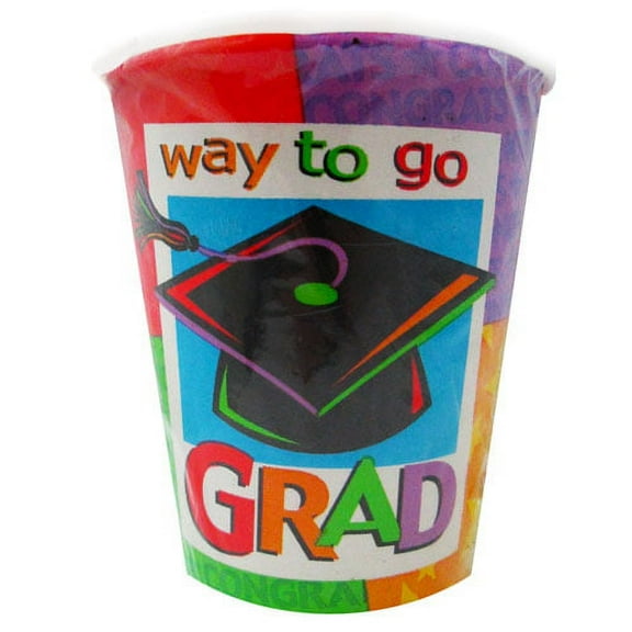 Graduation 'Way to go Grad' 9oz Paper Cups (8ct)