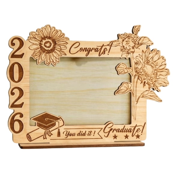 Graduation Wooden Photo Frame with Handwritten Message, Personalized Keepsake Ornament, Friendship Commemorative Decor for Graduation Gifts and Celebration Displays, A