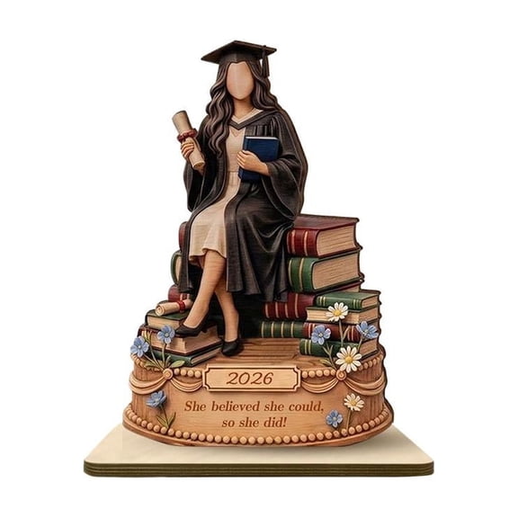 Graduation Wooden Plaque Keepsake Desktop Decorative Sign for High School University Commencement Souvenir