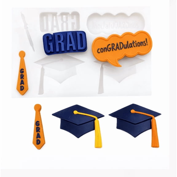 Graduation Words & Cap Silicone Mold