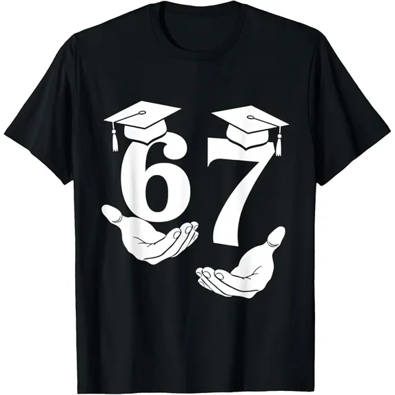 Graduation Year 67 Hands Graphic for Unisex Cotton Short Sleeve Tee