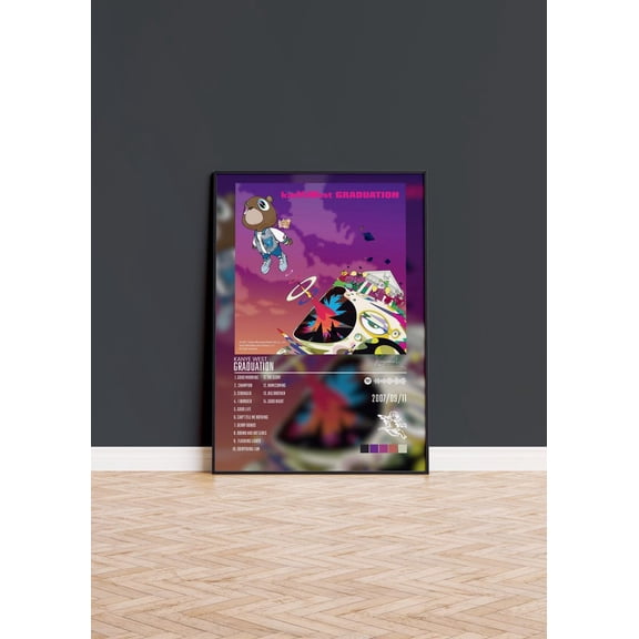 Graduation by Kanye West Album Poster with Vibrant Artwork and Classic Cover – Size 24x36 Unframed Poster for Music Decor and Ye Fans