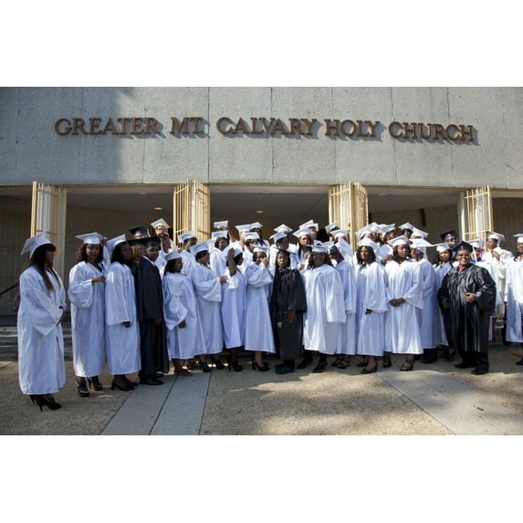 Graduation class at the Greater Mt. Calvary Holy Church Poster Print