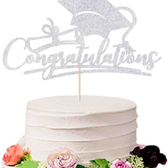 Graduation decorations,Class of 2026 Cake Topper Glitter Congrats Grad Cap 2026 Graduation Cake Pick for 2026 Graduation Theme High School Graduate Party Cake Decorations Supplies