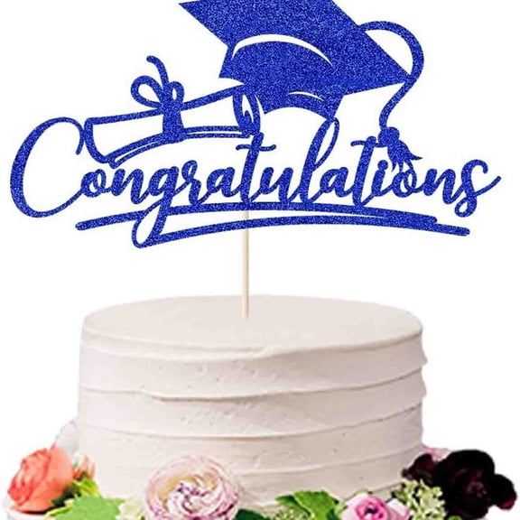 Graduation decorations,Class of 2026 Cake Topper Glitter Congrats Grad Cap 2026 Graduation Cake Pick for 2026 Graduation Theme High School Graduate Party Cake Decorations Supplies