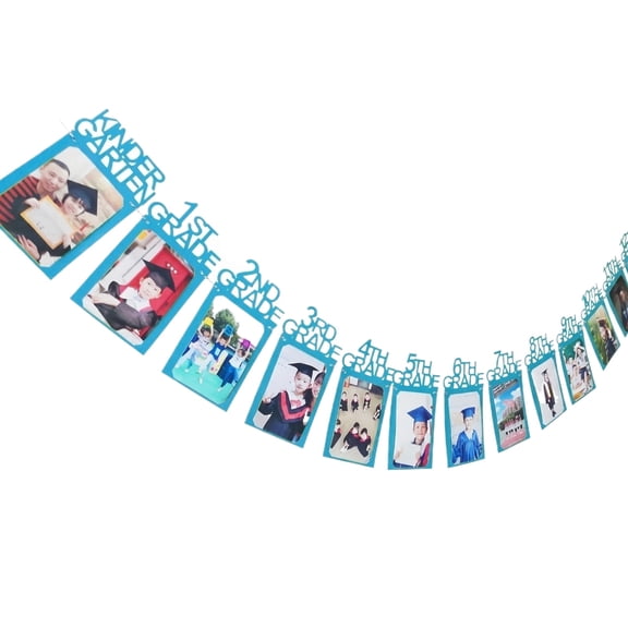 Graduation photo frame banner, Graduation Decorations 2026, Kindergarten to 12th Grade Photo Banner, 2026 Graduation Party Decorations for Middle High School College Blue