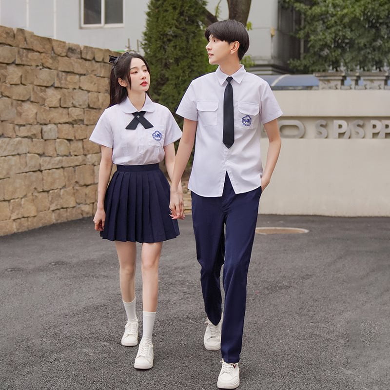 Graduation season student attached high school class uniform suit