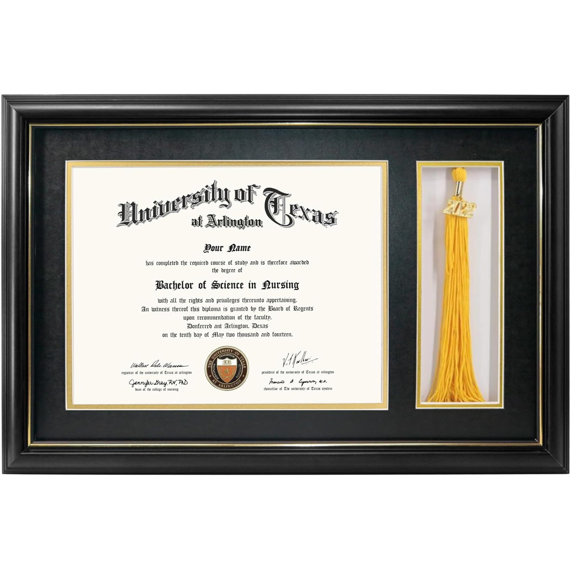 Free Shipping! GraduationMall Black Wood Diploma Frame for 8.5x11 ...