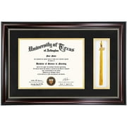 GraduationMall 11 x 17 Mahogany Diploma Frame with Tassel Holder for 8.5 x 11 Certificate Document