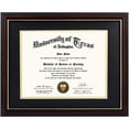 thumbnail image 1 of GraduationMall Certificate Documents Diploma Frame Cherry Real Wood with Gold Trim 8.5 x 11 /11 x 14, 1 of 6