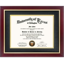 GraduationMall Cherry Diploma Certificate Frame with Gold Trim Tempered Glass 8.5 x 11 /11 x 14