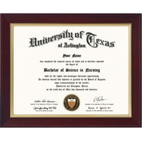 GraduationMall Cherry Diploma Certificate Frame with Gold Trim Tempered Glass 8.5 x 11