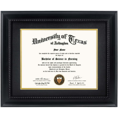 GraduationMall Documents Diploma Certificate Frame Black Solid Wood with Intricate Black Rope for 8.5 x 11 /11 x 14
