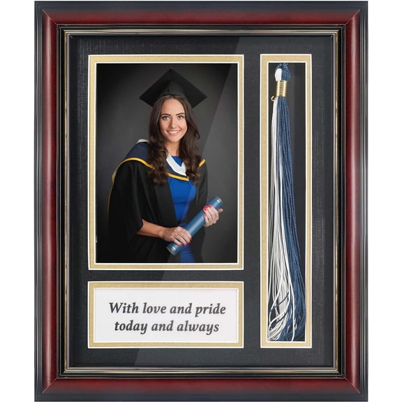 GraduationMall Graduation Solid Wood Photo Shadow Box Frame with Tassel Holder for 5x7 Pictures