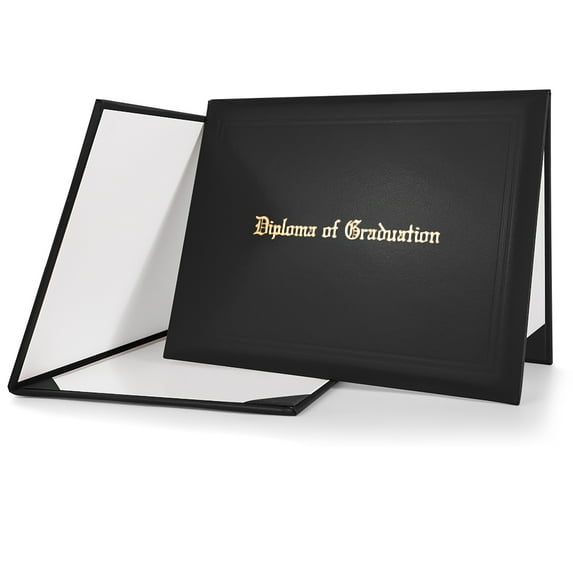 GraduationMall Imprinted Diploma Cover for Certificate, 8.5x 11 inches, Black
