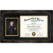 GraduationMall Mahogany Certificate Diploma Frame for 8.5 x 11 Certificate, 5 x 7 Photo