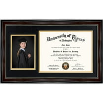 GraduationMall Mahogany Certificate Diploma Frame for 8.5 x 11 Certificate, 5 x 7 Photo
