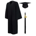 thumbnail image 1 of GraduationMall Matte Graduation Gown Cap Tassel Set 2026 for High School and Bachelor Black 51 (5'6"-5'8"), 1 of 6