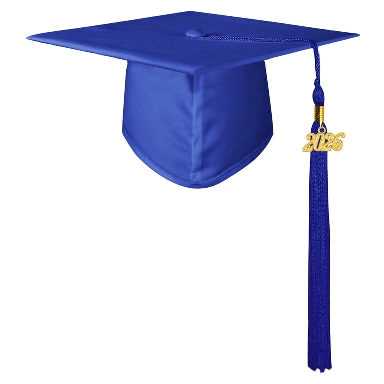 Matte Adult Graduation Cap with Tassel-12 Colors Available Royal Blue Matte Adult Graduation Cap with Tassel-12 Colors Available Royal Blue