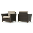 thumbnail image 1 of Grady Outdoor Aluminum Wicker Club Chairs with Weather Resistant Cushions, Set of 2, Mixed Brown, 1 of 6