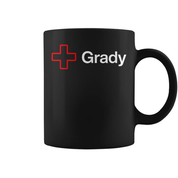 Grady Red Cross White Text Coffee Mugs