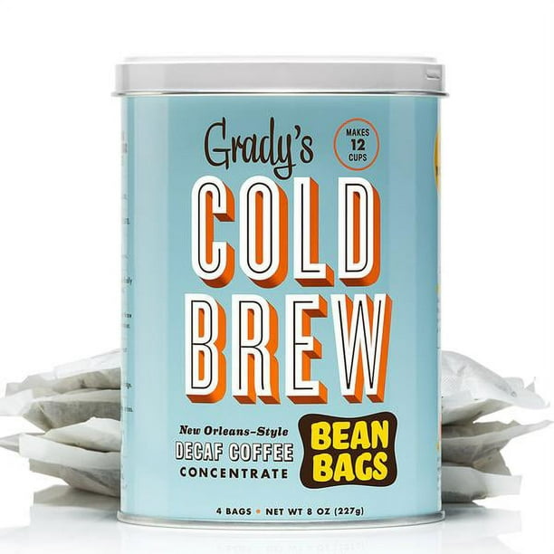 Grady's Cold Brew Decaf Iced Coffee Bean Bag Can, New Orleans Style (4