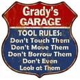 thumbnail image 1 of Grady's Garage Man Cave Rules Sign Shield Metal Gift 211110001171, 1 of 1