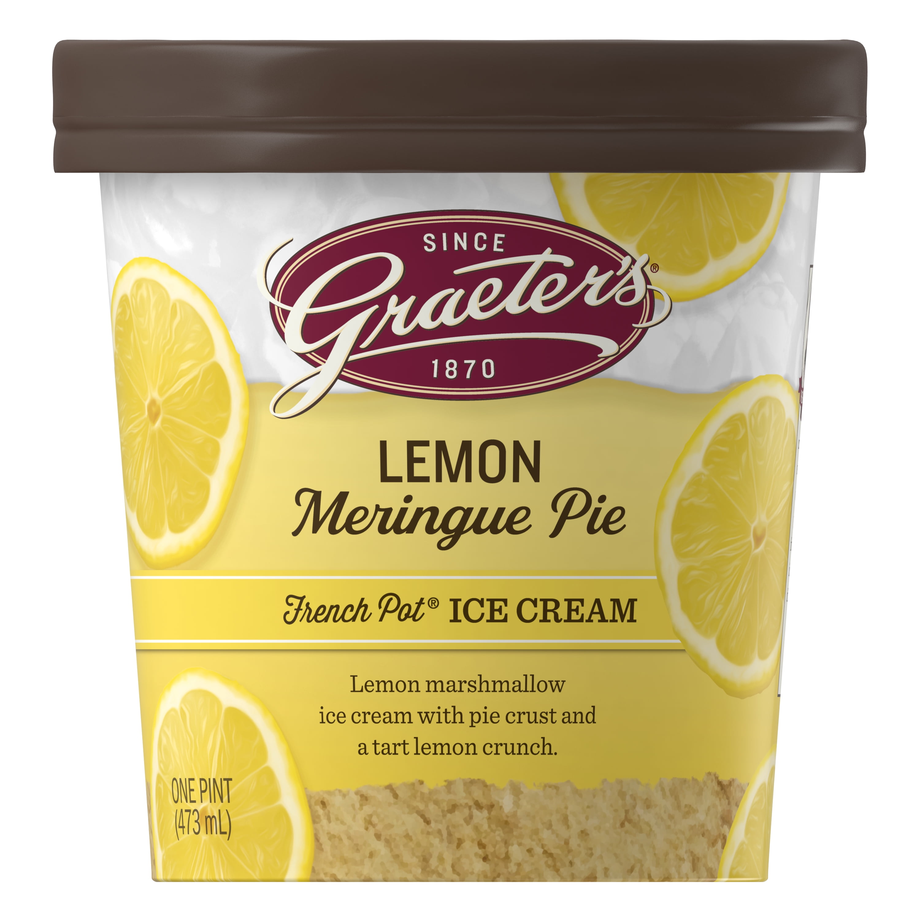 Graeter’s Lemon Meringue Pie Ice Cream, Premium French Pot, 1 Pint Tub