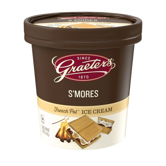 Graeters Smores Ice Cream, French Pot, 1Pint Tub