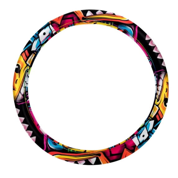 Graffiti 14.5 Inch Printing PVC Leather Auto Accessories Car Wheel Cover