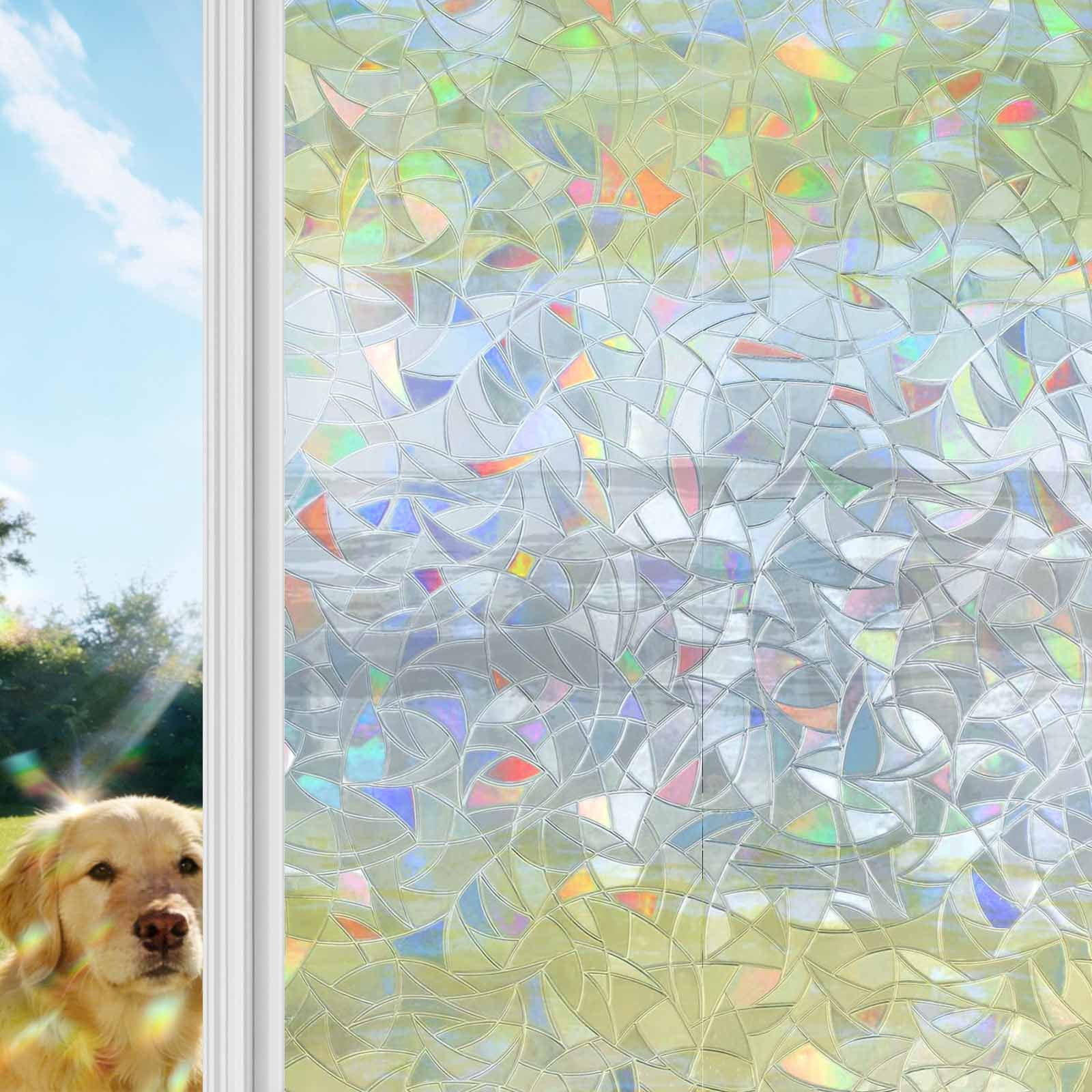 Graffiti Abstract Stripe Rainbow Window Privacy Film, Grey Lemon Yellow ...