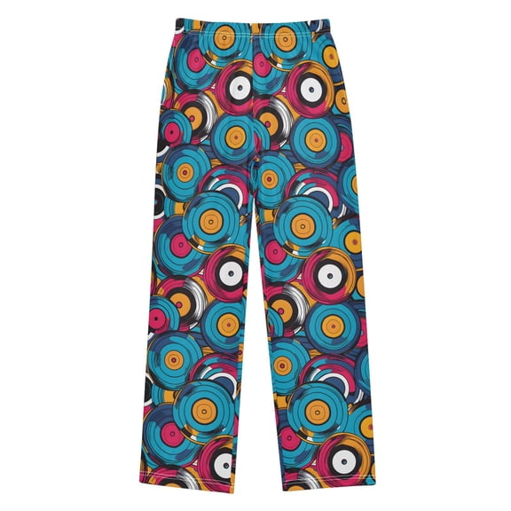 Graffiti Aesthetic Records Bright Colors Christmas Pajama Pants Soft and Lightweight Elastic Waistband Christmas Pajama Pants