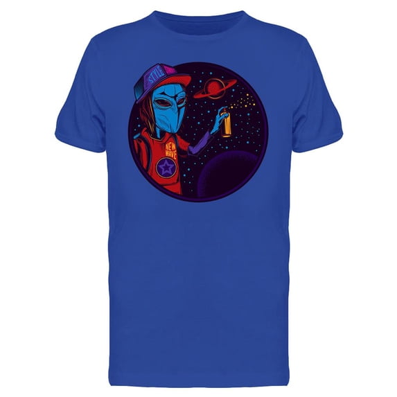 Graffiti Alien In Space T-Shirt Men -Image by Shutterstock, Male XX-Large