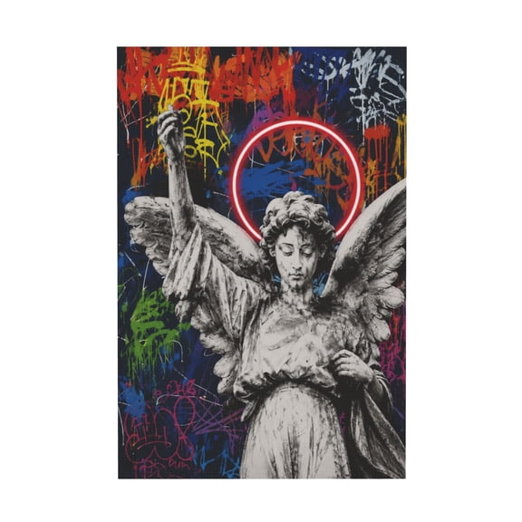 Graffiti Angel Rock Singer and Dancer Canvas Wall Art Colorful Modern Urban Street Art for Living Room Bedroom Office Home Decor 12*18in
